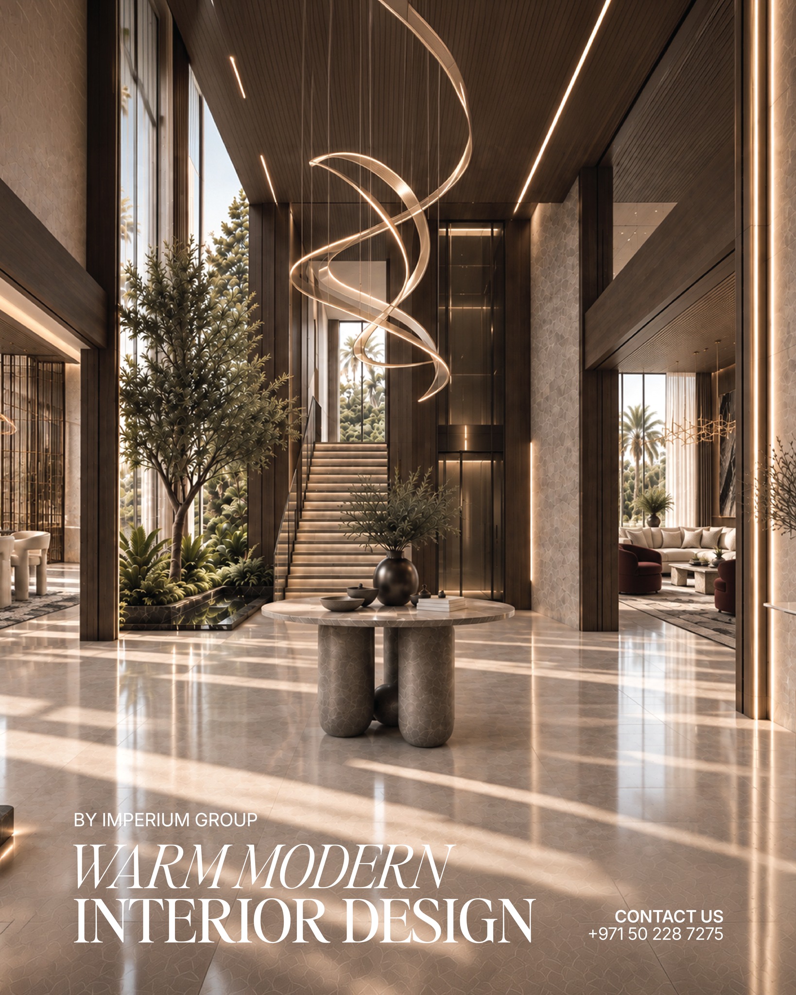 Design & Built by @imperium.uae

The double-height entrance creates a sense of openness, while the w...