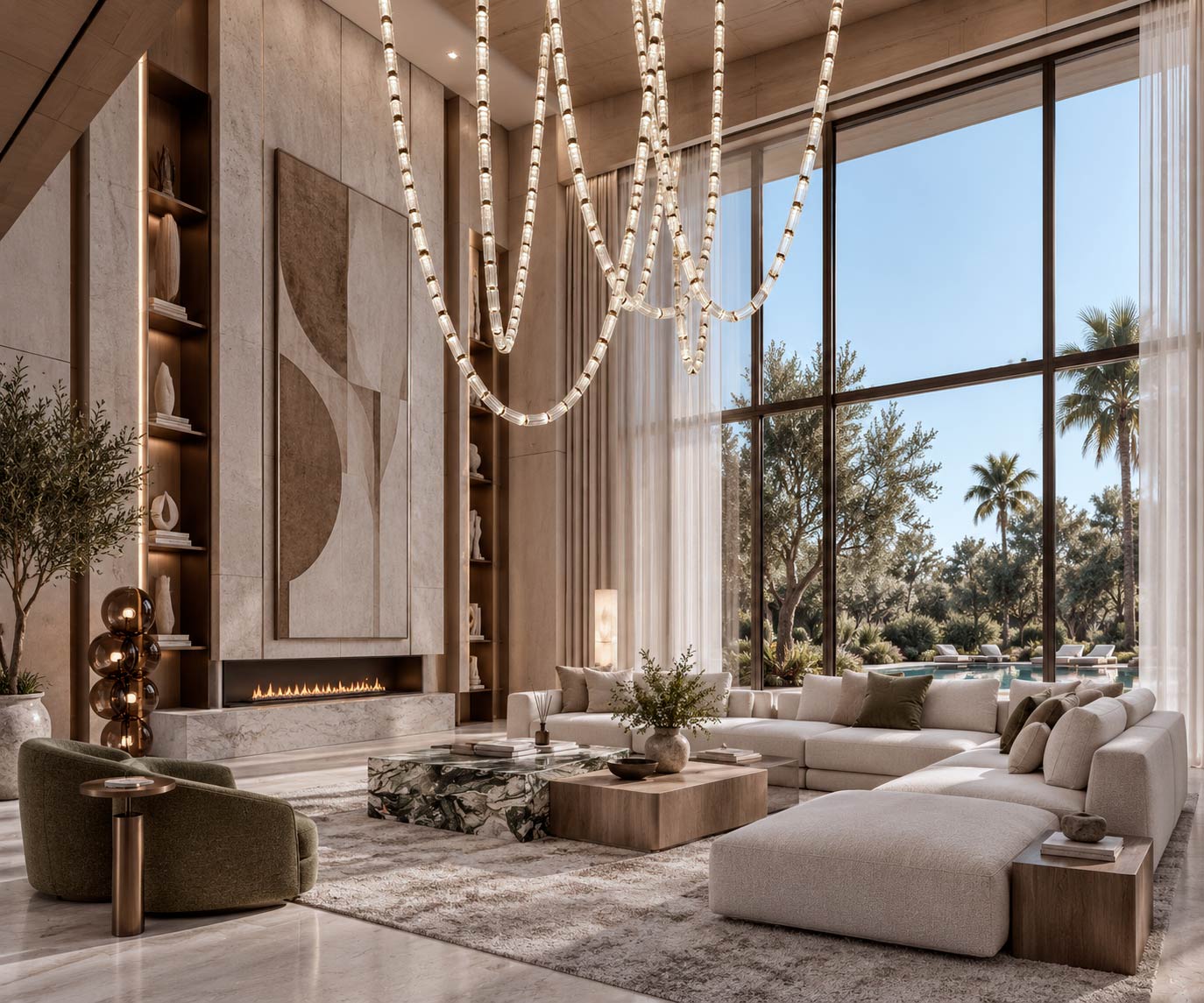 Living Room with Fireplace