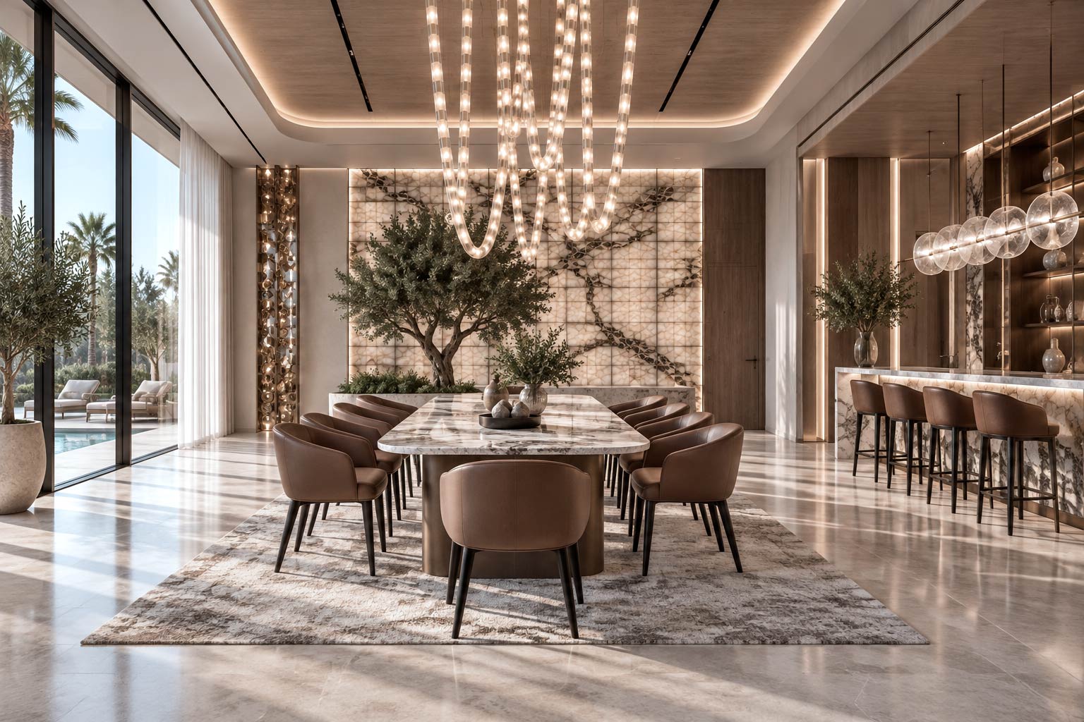 Dining Room & Onyx Wall