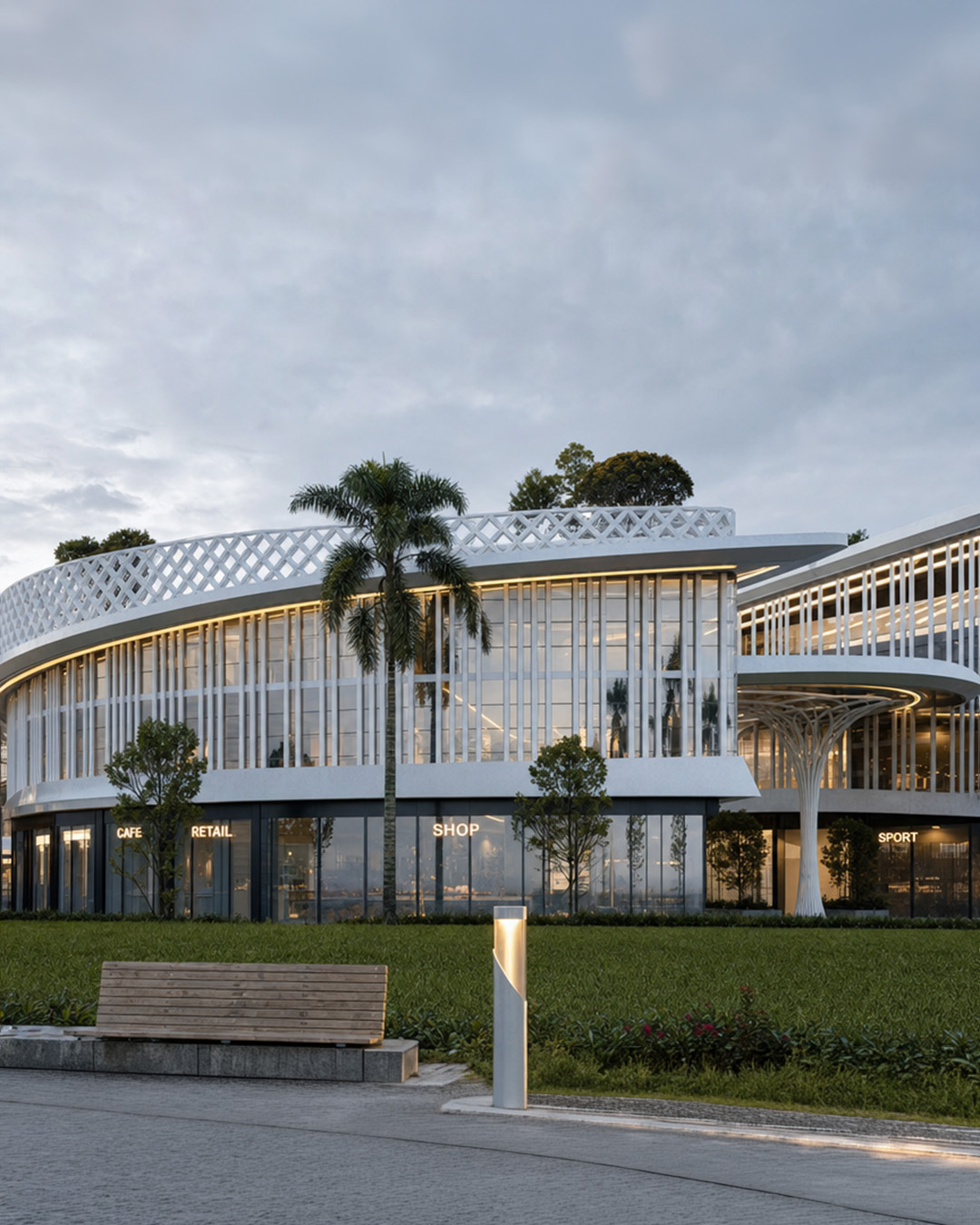 Curved Office Building